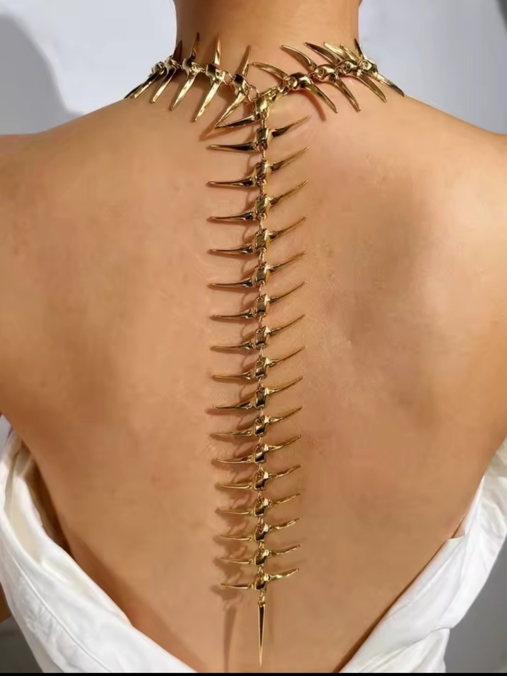 Gold Spine-Back Spike Necklace - Picture 1 of 2